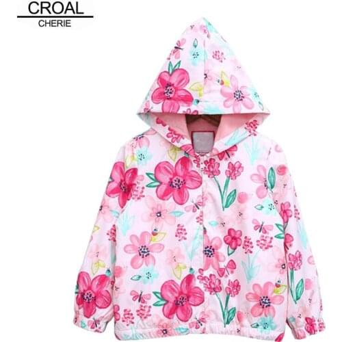 CROAL CHERIE 90-130cm 2019 Spring Flower Kids Children Clothing Autumn Fashion Cotton Baby Girls Coat Active Clothes Outerwear