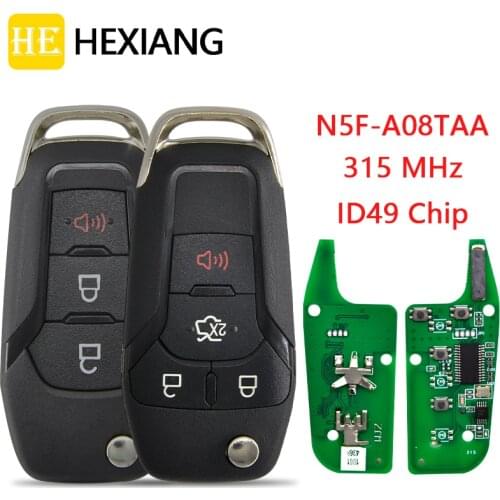 HE Xiang Car Remote Key For Ford Fusion Escort 2013-2015 ID49 315 MHZ FCCID N5F-A08TAA Auto Smart Control Flip Key With HU101