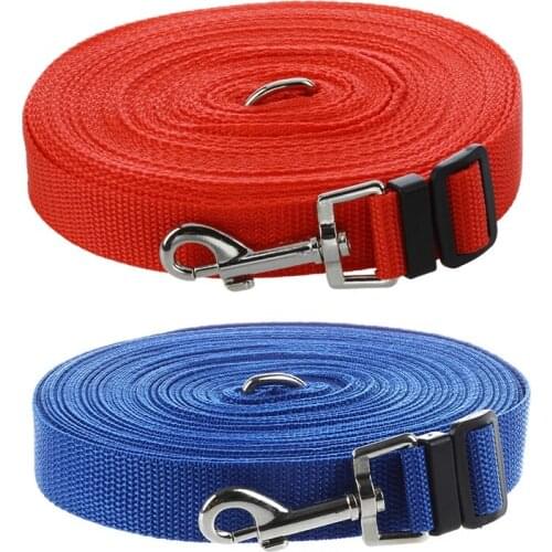 2 Pcs 50Ft/15M Long Dog Pet Puppy Training Obedience Lead Leash Red & Blue