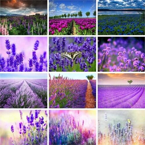 Huacan 5D Diamond Painting Full Square New Arrival Lavender Diamond Embroidery Sale Flower Pictures Of Rhinestones Wall Art