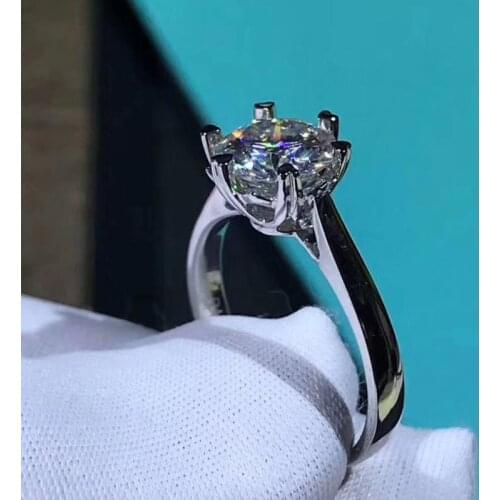 Classic 9K White Gold ring 1ct 2ct 3ct Round Cut Moissanite jewelry Wedding Party Engagement Anniversary Ring
