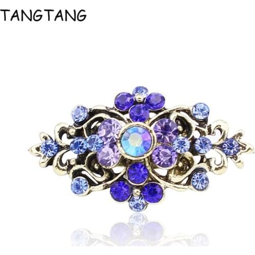 Small Fashion Stunning Blue Rhinestone Charming Bronze Plating Brooch Pin For Wholesale And Retail Promotion, Item No.: ART235
