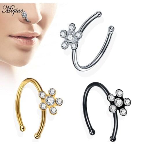 Miqiao 1pc Stainless Steel C-type Sticky Drill Nose Clip Nose Nail Puncture New Product for Women Gift