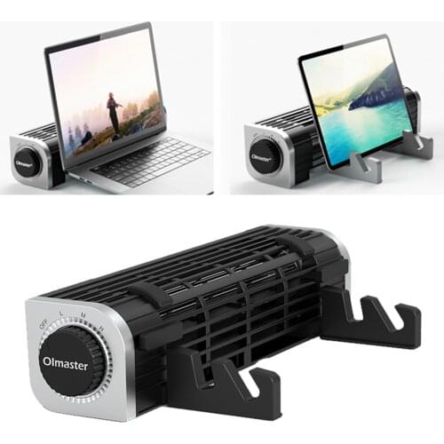 Multi Function USB Laptop Cooler Cross-Flow Turbine Horizontal Fan 3-Speed Strong Wind for Gaming Tablet Laptop Pad Phone Holder