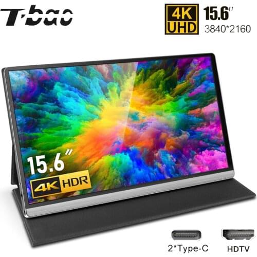 T-bao T15-4K 15.6'' Portable Silver Monitor with 4K Resolution IPS Panel Support Screen Expansion for Switch/PS4/PC/Laptop
