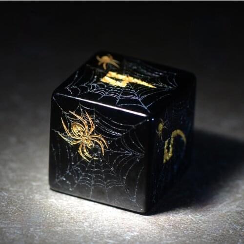 Obsidian Spider Three Piece Set DND COC Running Group Dice TRPG Cthulhu Gem Multi-faceted Dice Designer Custom Dice
