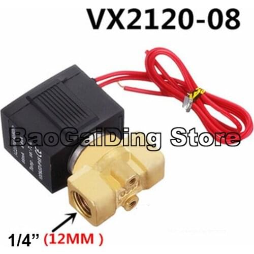 1/4" 3/8" 1/2" Normally Closed Electric Solenoid Valve VX2120-08 VX2120-10 VX2120-15 High Pressure Water Valve DC24V AC220V