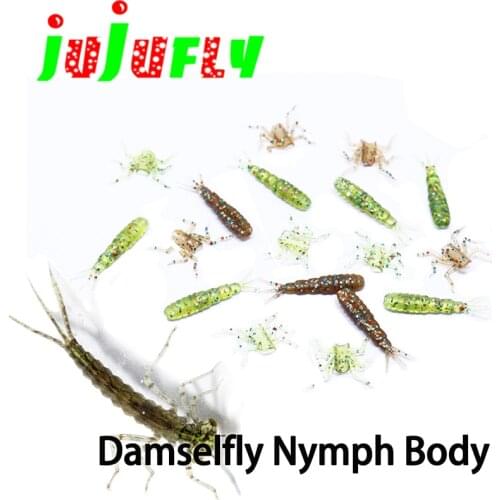 New concept 10pcs pack damsel fly nymph rubber bodies pack include thorax legs artificial insect model fly tying materials