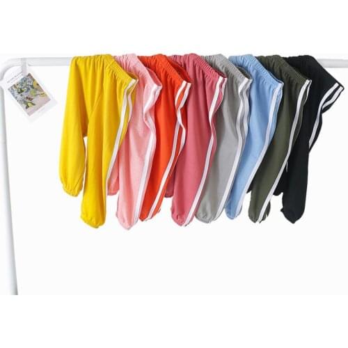 New arrival baby boys girls summer cotton thin trousers 1-11T kids flare pants full length loosen child pants kids active pants