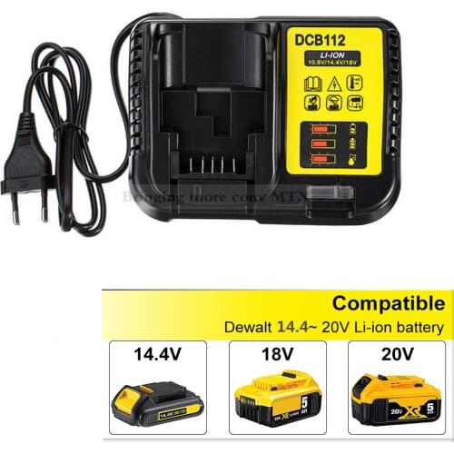 Newest DCB112 Replacement Li-Ion Battery Charger for Dewalt 14.4V 18V 20V Lithium Battery Charge high quality