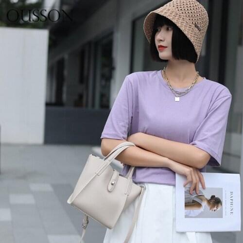 OUSSON 2021 New Design Leather Large Capacity One-Shoulder Bag Fashion Messenger Bag Multifunctional Tote Handbag Bag For Women