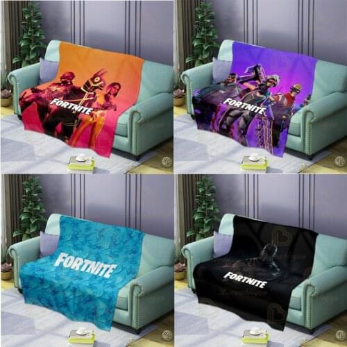 Fortnite Plush Throw Blanket Bed Rug Flannel Sofa Bedspread Sofa Gift for Kids Adult Battle Royale Print Home Flannel Blanket