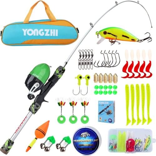 Sougayilang Fishing Rod Full Kits 1.5M Telescopic Fishing Rod and Casting Reel Baits Hooks Saltwater Freshwater Travel Pole Set
