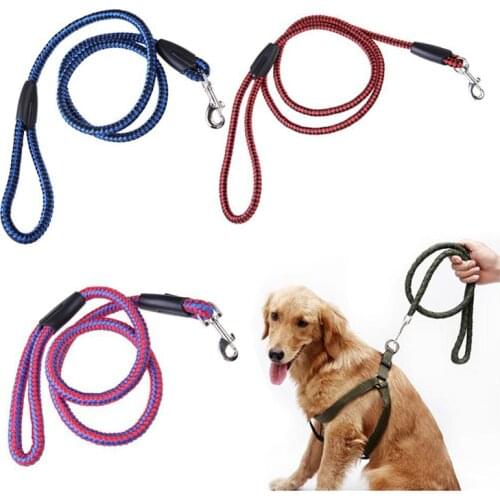 Strong Pet Dog Braided Nylon Rope Soft and Comfortable Dogs Leash Lead Durable Heavy Duty For Small Pets 120cm