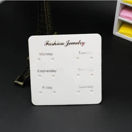 10Pcs/lot 8x8cm Blank White Paper Ear Studs Card Fashion Label Tags Jewelry Packaging Earring Display Cards Favor Jewelry Stand