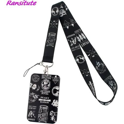 Ransitute R1537 TV Show Peaky Blinders Lanyards ID Badge Holder ID Card Pass Mobile Phone Straps Badge Key Holder