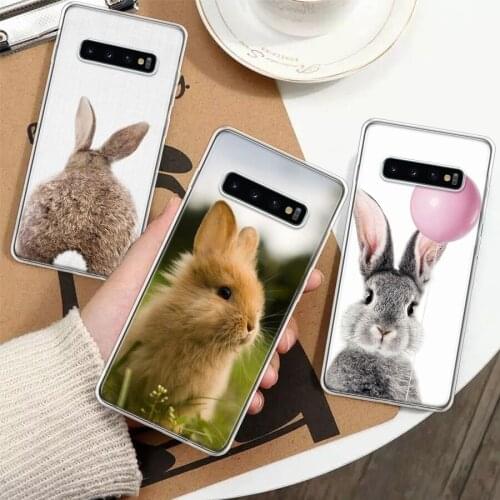 Cute White Baby Rabbits Silicon Phone Case For Samsung Galaxy A51 A71 A70 A50 A40 A30 A20E A10S A01 A21 A6 A7 A8 A9 Plus + Cover