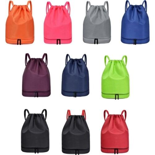 Dry Wet Separated Sports Bag Travel Pool Beach Swimsuit Waterproof Gym Rucksack Drawstring Swimming Backpack