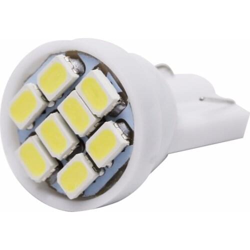T10 W5W LED Signal Bulb for Car Interior Dome Reading Light Super Bright Auto Luggage Trunk Lamp License Plate Lights White 8SMD