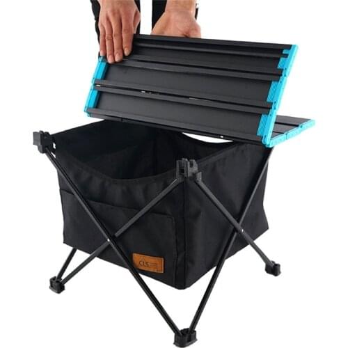 Outdoor Folding Table Storage Basket Picnic Table Storage Hanging Bag Invisible Pocket Waterproof Camping barbecue Table U3