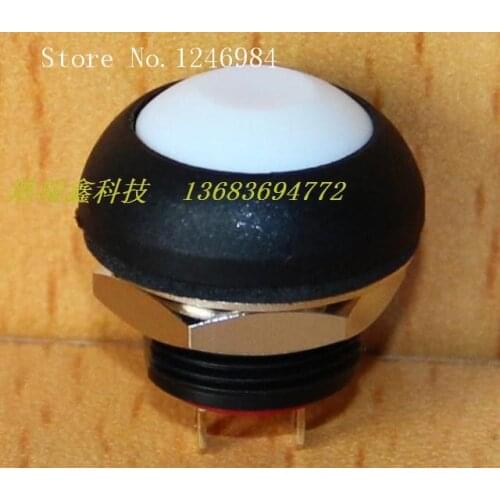 [SA]M12 waterproof switch reset button Taiwan Deli Wei PAS6 white plastic round without lock button normally open switch--50pcs