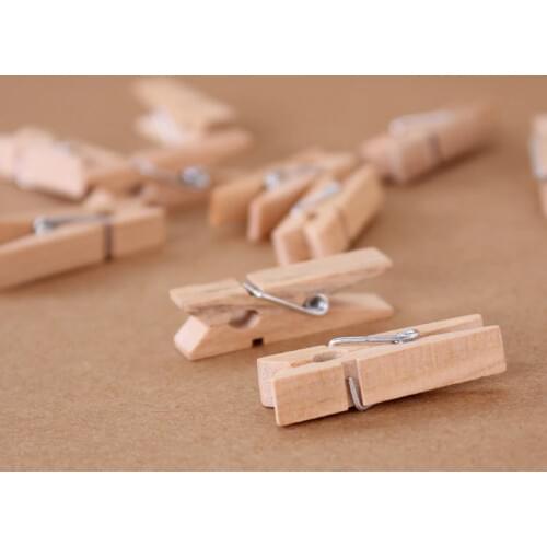 50pcs/pack 3.5cm wood clip Office Binding Supplies wooden clamps for Wedding Party
