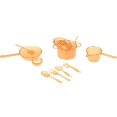 10pcs/lot mini tableware 1:12 Dollhouse Miniature figure fork pot Kitchen set food toys accessories dolls Pretend Play Xmas