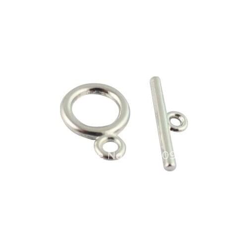120Sets Silver Color Plate circle toggle clasps 14mm A273SP