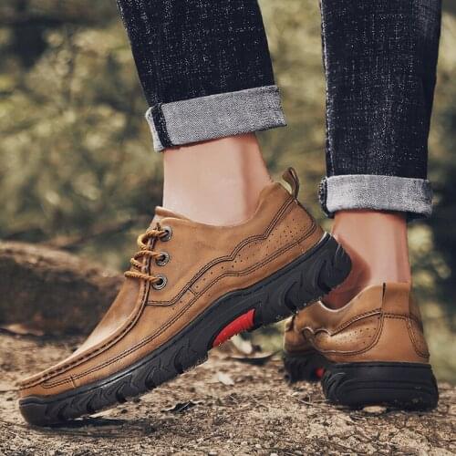 2021 Newly Genuine Leather Mens Comfortable Loafers Men Moccasins Non-Slip Casual Sneakers Fashion Men Outdoor Driving Sneakers