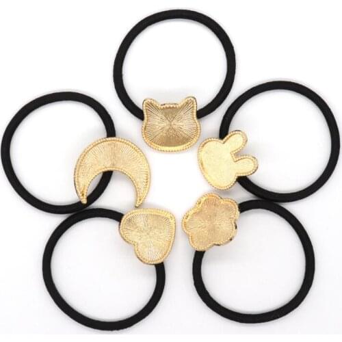 5pcs/set Hair Band Cabochon Base Setting Moon Star Love Heart Cabochon Base Frame Hair Band Tray for DIY Jewelry Making