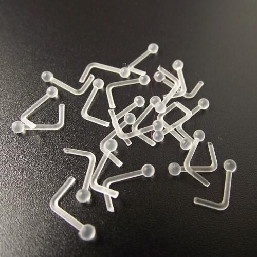 5 Pieces 18G Soft Twisted Clear Transparent Nose Ring Tragus Earring Helix Body Piercing Jewelry