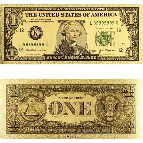 New 1928 Year 24k Gold Foil Banknotes Gold Plated USA Bill 1 Dollar Collection Currency Money Best Decor Gift