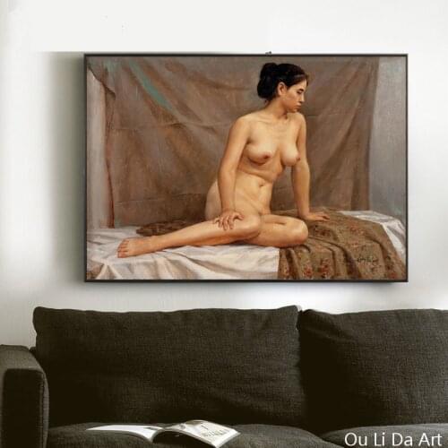 No frame realistic Chinese sexy women nude art canvas printings oil paintings printed on canvas home wall decoration picture