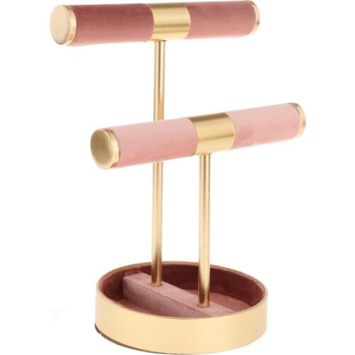 Jewelry Display T Bar Shelf Earring Studs Necklace Bracelet Hanging Stand Organizer Holder Desktop Bedroom Home Store Decoration