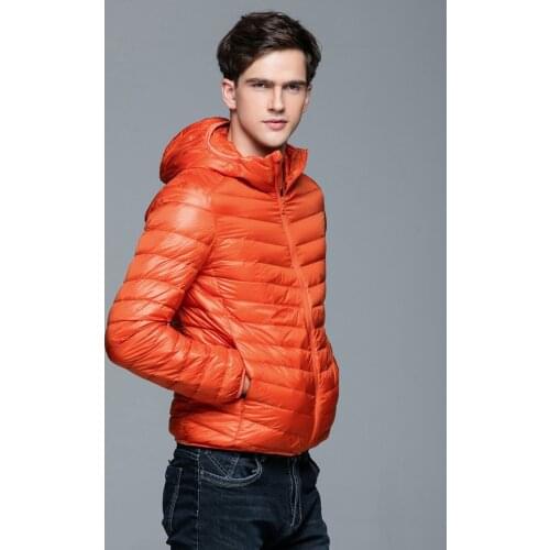 Men Hooded Ultra Light Down Jackets Man Winter Autumn Jacket White Duck Down Jackets Warm Outwear Coat Parkas Outdoors