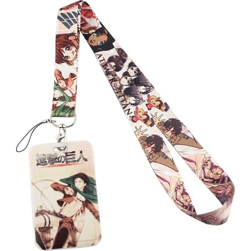 ER663 Anime Cool Attacking Giant Lanyard Credit Card ID Holder Bag Student Women Travel Bank Bus Business Card Cover Badge