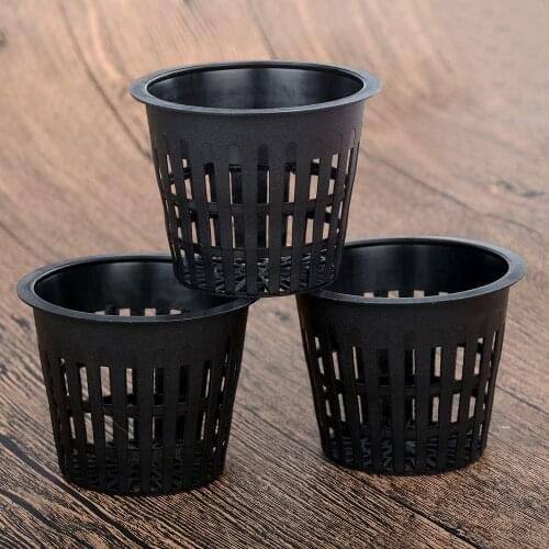 10 Pcs 3 inch Heavy Duty Mesh Pot Net Cup Basket Hydroponic Aeroponic Planting Grow Clone Black High Quality Gardening Supplies