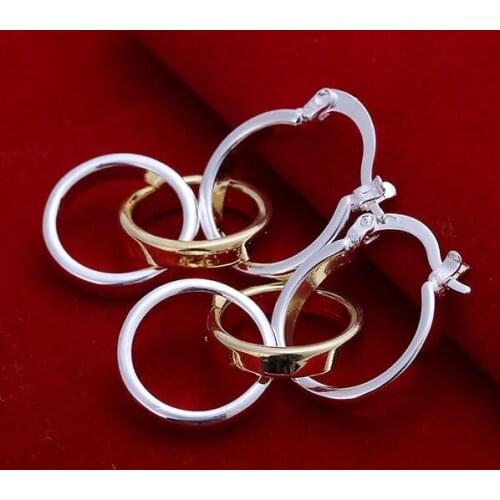 Hot Sale!!Free Shipping 925 Silver Earring,Fashion Sterling Silver Jewelry Tripe Ring Earrings SMTE141