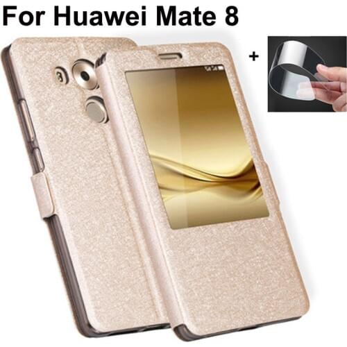 Front Window Leather Filp Case For Huawei Mate 8 6.0" phone cover For Huawei Mate8 back cases MT8 NXT-AL10 bumper coque