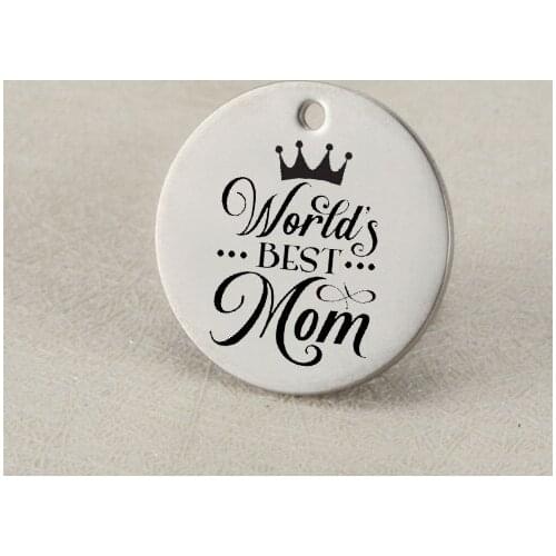 Best Mom Stainless Steel Charm Worlds Best Mom Pendant Charm For Diy Jewelry Making
