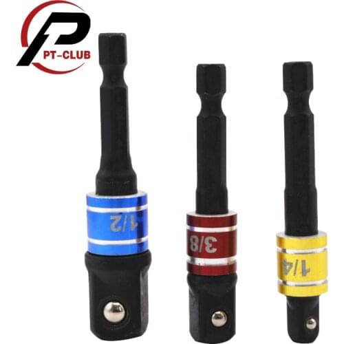 3Pcs Impact Grade Driver Sockets Adapter Extension Set Drill Bit 1/4 3/8 1/2" Universal Socket Adapter Set Hex Square Nut Driver