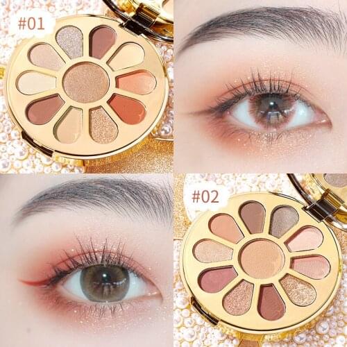 HOJO 11 Color Shiny Eyeshadow Palette Matte Pearl Glitter Powder Earth Color Eye Shadow Long Lasting Waterproof Eye Makeup TSLM2