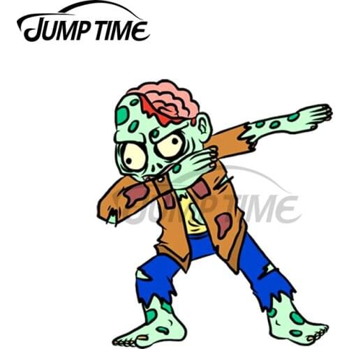 Jump Time 13 x 8.9cm For Dabbing Zombie Vinyl Car Stickers Motocycle Helmet Window Trunk Creative Race Car Decal Decoration