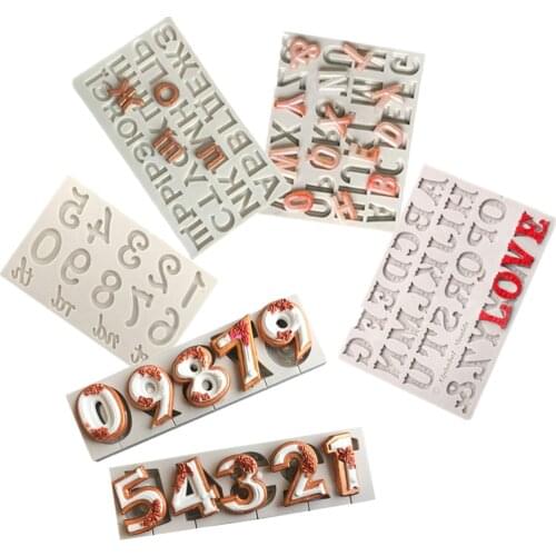 Various styles of alphanumeric fondant silicone mold DIY chocolate candy mold UV resin jewelry accessories mold