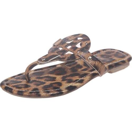 Genuine Leather Flat Slippers For Women Flip Flops Sandals For Women Summer Designer Shoes Women Luxury Brand Logo Big Size 43