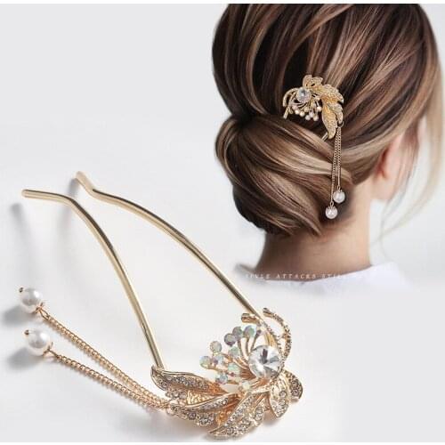 Pan Hair Artifact Tassel Hairpin Ancient Simple Modern Headdress Pearl Hairpin Back Head Hairpin Female Summer Hairpin