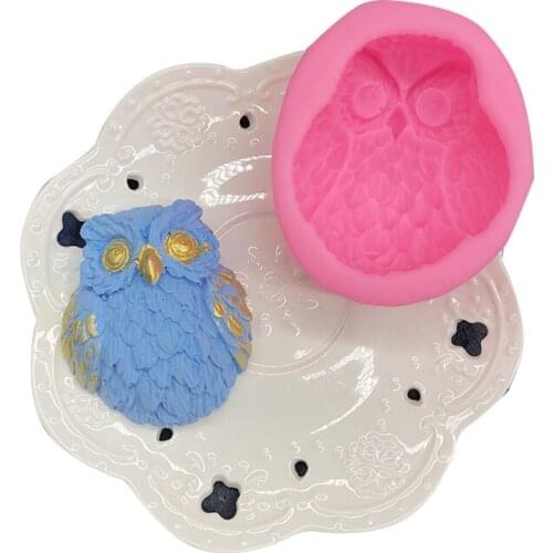 Owl silicone mold chocolate fondant sugar cake decoration tools childrens toys resin film gutta percha plaster moulds