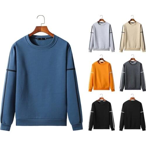 Cotton US size Autumn New Street Hip Hop Men Women Ribbon Design Basic Long Sleeve Round Neck Sweater Hoodies