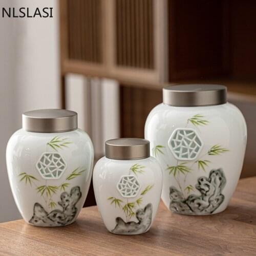 Creativity Ceramics Tea Jar Chinese Oolong Tieguanyin Storage Tank Travel Portable Sealed Tea Caddy Spice Coffee Candy Canister