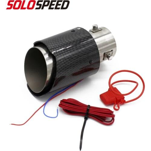 Universal Car Exhaust Muffler Tip Pipe with Red/Blue LED Light Flaming Car Modified Single Outlet Exhaust Pipe Tail Throat